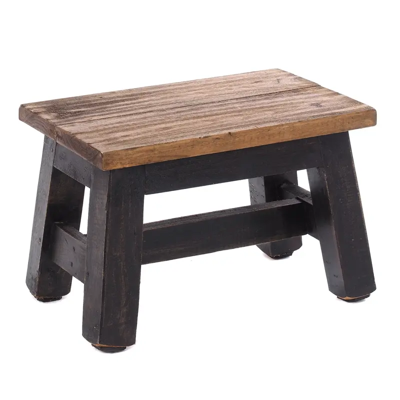 FUSSHOCKER Monte | 30x21cm(BxH), kleiner Holzhocker aus Mahagoni Holz | Farbe