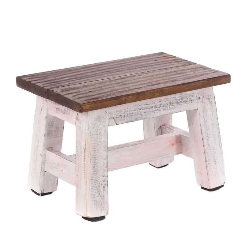 FUSSHOCKER Monte | 30x21cm(BxH), kleiner Holzhocker aus Mahagoni Holz | Farbe