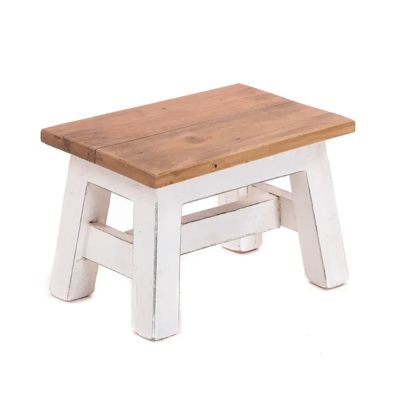 FUSSHOCKER Monte | 30x21cm(BxH), kleiner Holzhocker aus Mahagoni Holz | Farbe