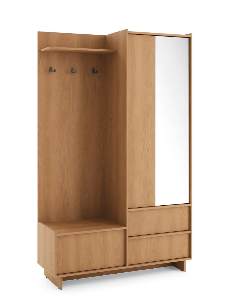 Garderobe – NOVARA – Moderne Flurgarderobe mit praktischem Stauraum und Push-to-Open-System