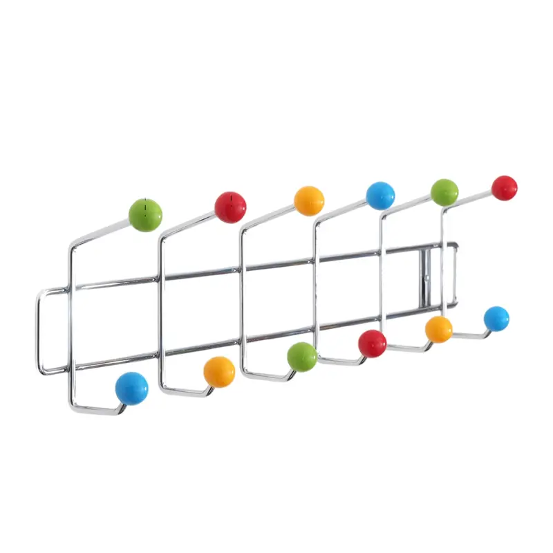 GARDEROBENLEISTE "COLOUR BALL" farbenfrohe Wandgarderobe mit 12 Kugeln
