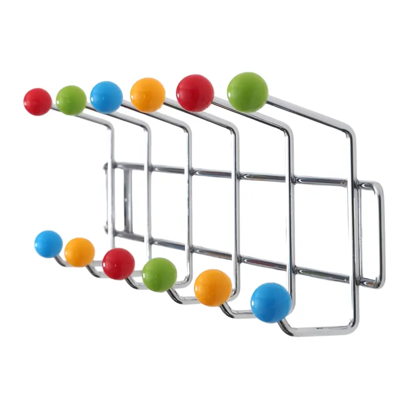 Garderobenleiste COLOUR BALL SILBER farbenfrohe Wandgarderobe 12Kugeln