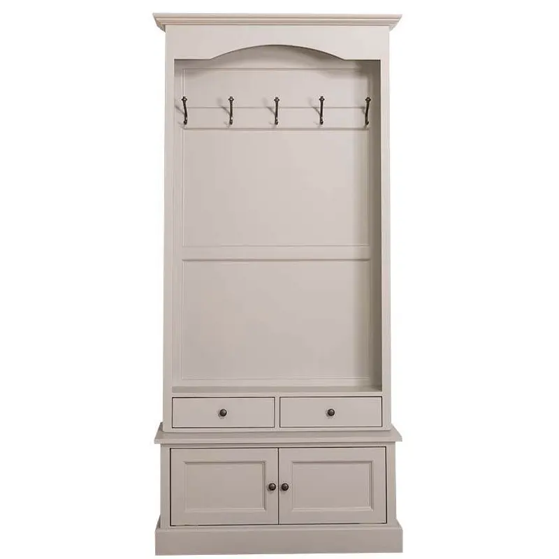 Garderobenschrank aus Massivholz mit 5 Haken & Stauraum