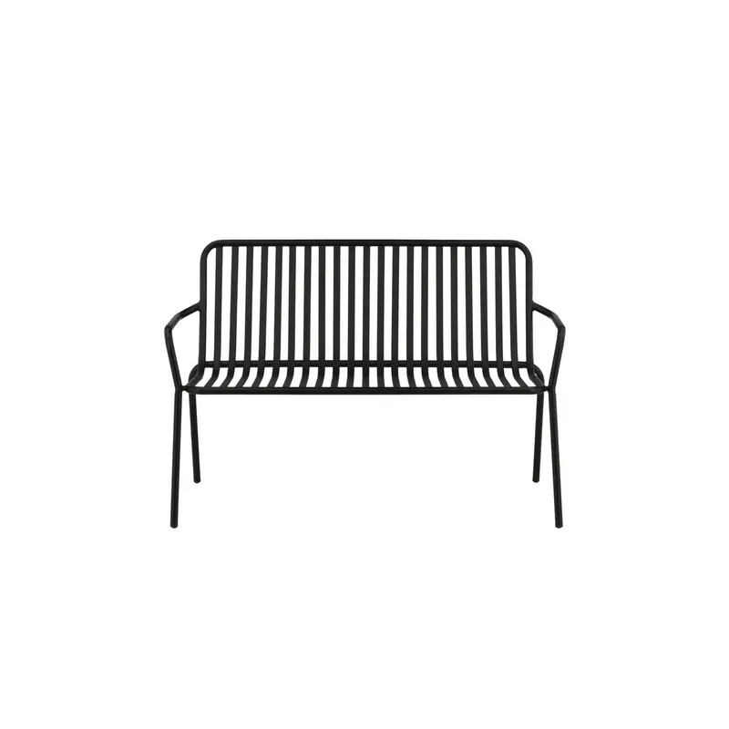 Gartenbank Peking aus Aluminium - Schwarz