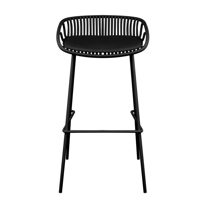 Gartenbarhocker – Kunststoff Schale, Metallgestell, Schwarze Farbe - Rio | Kick Collection