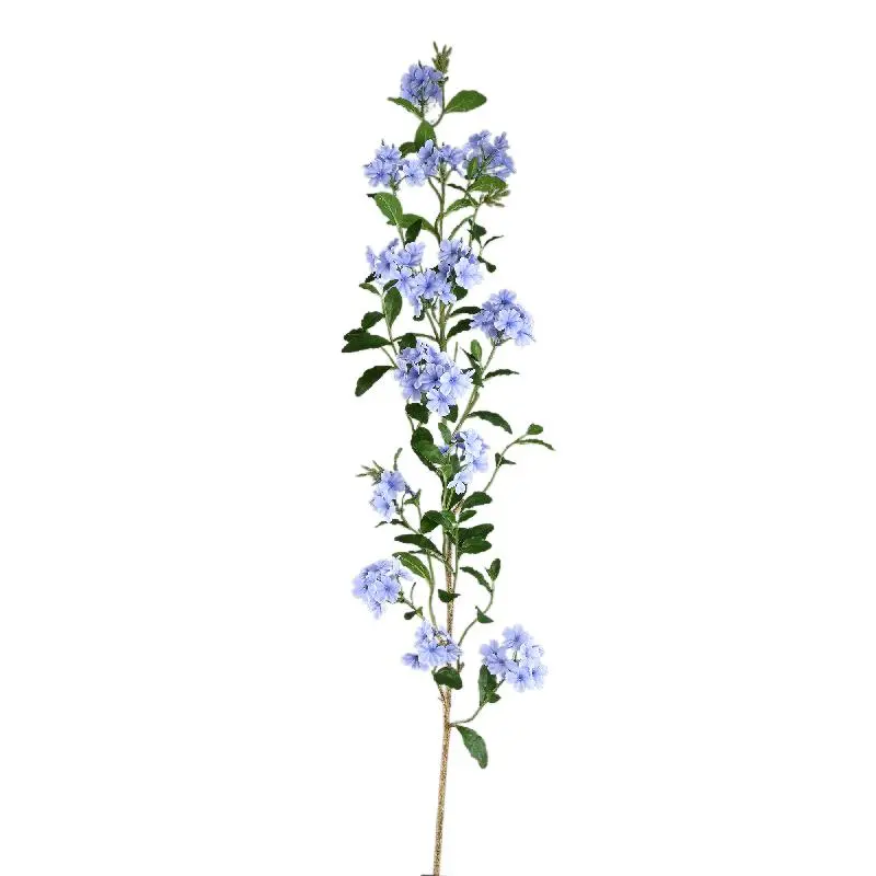 Gartenblume – blauer Bleiwurz-Zweig mit Blättern aus Stoff, Eisenmetall und Kunststoff | PTMD