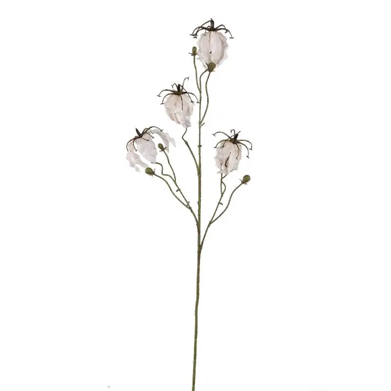 Gartenblume – Cremefarbener Gloriosa-Blütenspray aus Metall, Kunststoff und Canvas | PTMD
