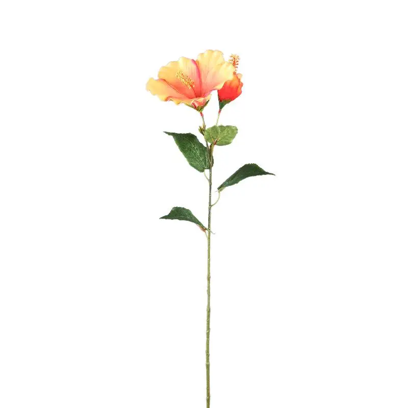 Gartenblume – Orange Hibiskus Spray mit Knospe, Polyestergewebe, Handgefertigt | PTMD