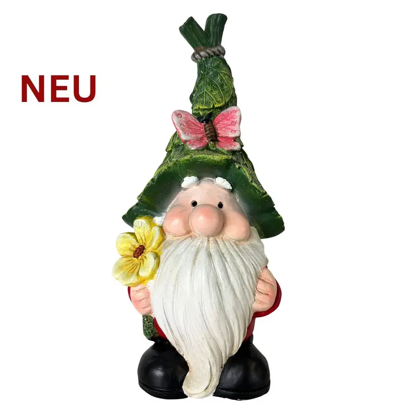 Gartenfigur "Wichtel mit Blume", 32 cm