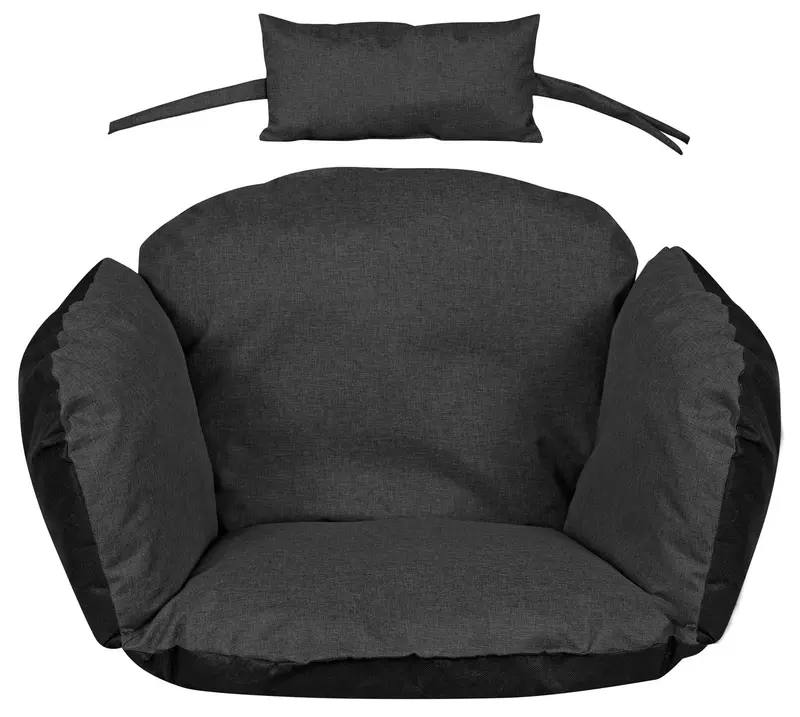 Gartenkissen 113 x 112 cm für Hängesessel wasserabweisend schwarz
