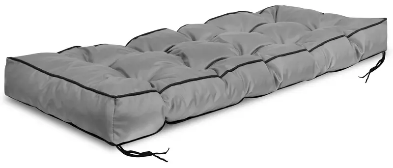 Gartenkissen 120 x 40 cm mit hohem Rand für Bank Palettenmöbel wasserabweisend grau