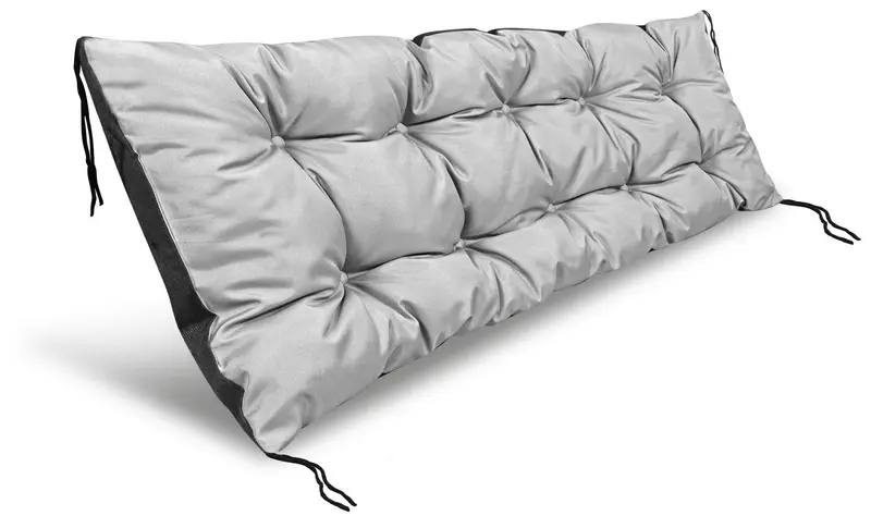 Gartenkissen 120 x 40 cm wasserabweisend für Bank Palettenmöbel hellgrau