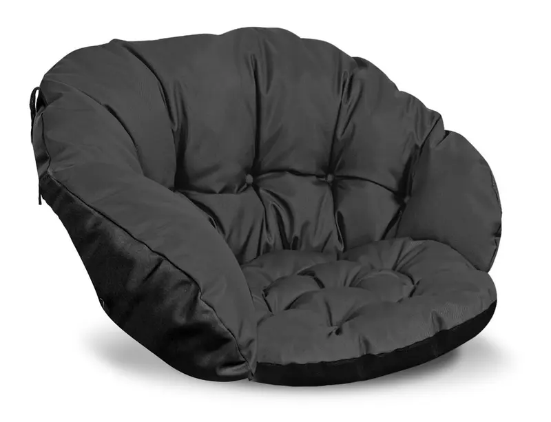 Gartenkissen 122 x 40 cm für Stuhl Hängesessel wasserabweisend schwarz