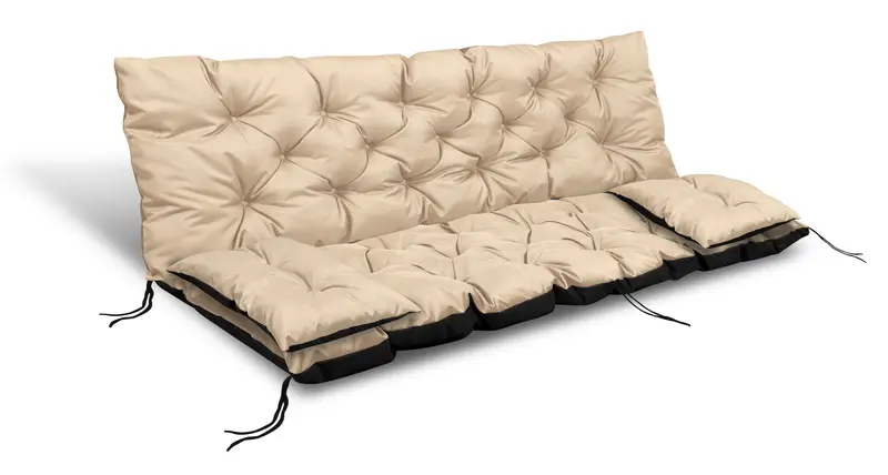 Gartenkissen 150 x 60 x 50 cm mit 2 poduszki für Bank Schaukel wasserabweisend beige