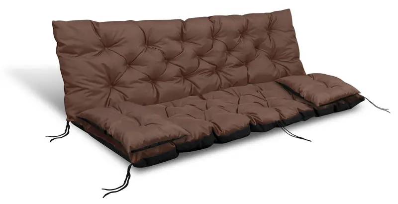 Gartenkissen 150 x 60 x 50 cm mit 2 poduszki für Bank Schaukel wasserabweisend braun