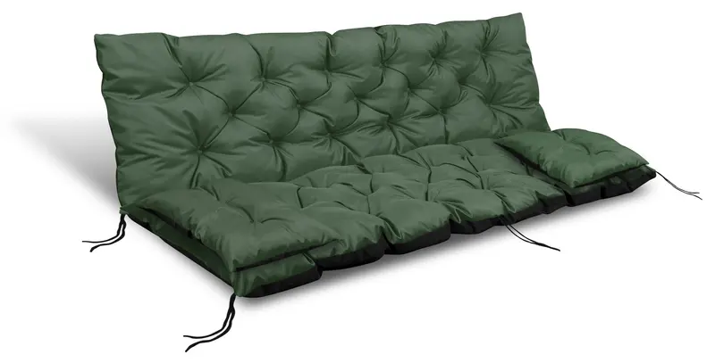 Gartenkissen 180 x 60 x 50 cm mit 2 poduszki für Bank Schaukel wasserabweisend grün