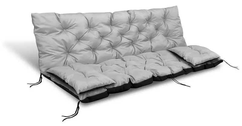 Gartenkissen 180 x 60 x 50 cm mit 2 poduszki für Bank Schaukel wasserabweisend hellgrau