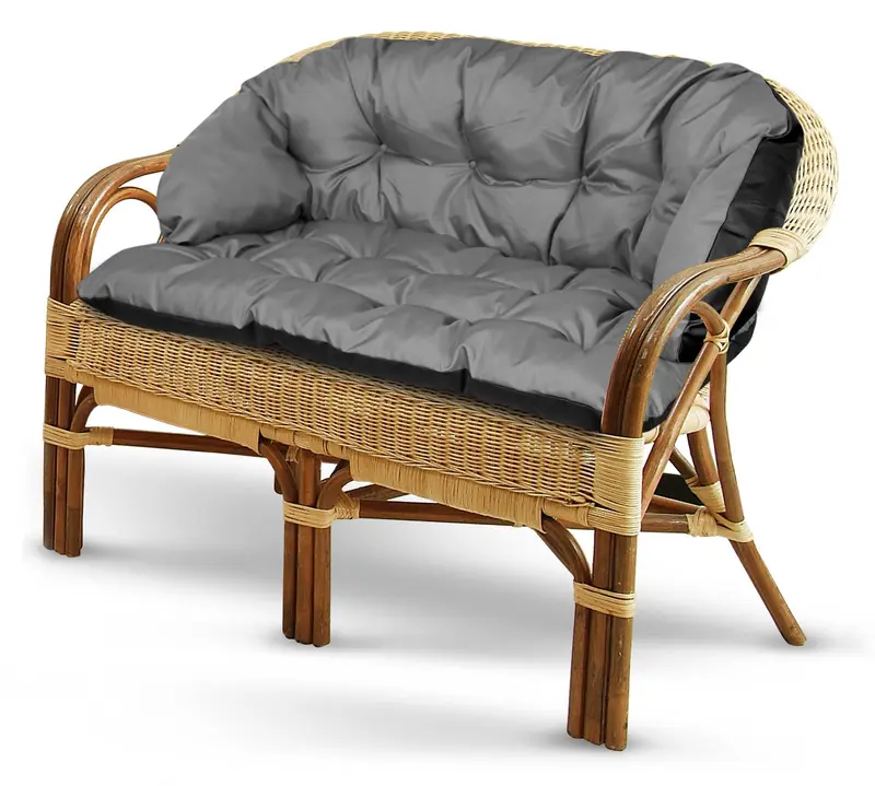 Gartenkissen 190 x 40 cm für Sofa und Bank wasserabweisend grau