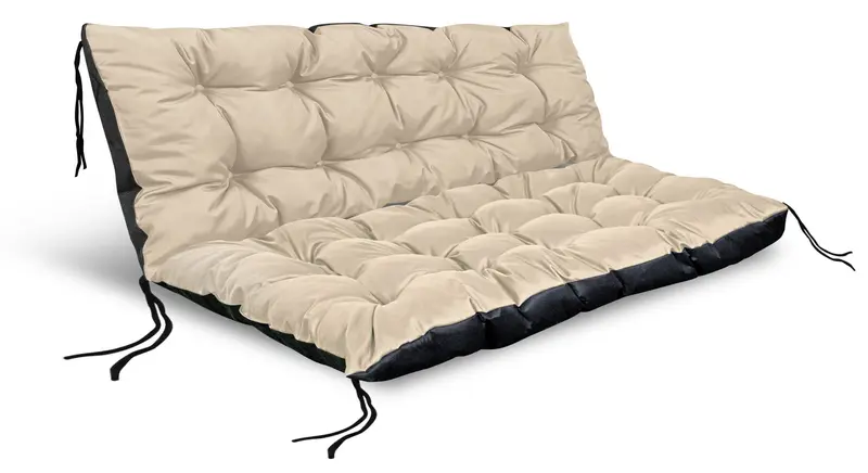 Gartenkissen-Set 120/80 cm mit 120/40 cm für Bank Palettenmöbel wasserabweisend beige