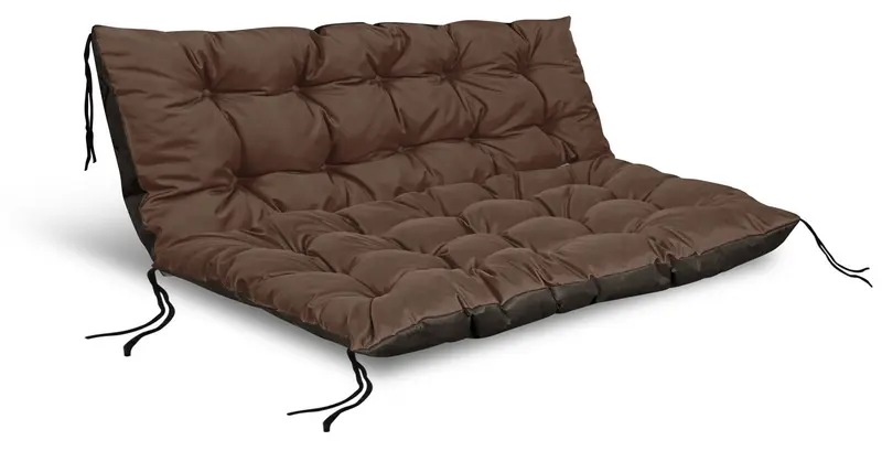 Gartenkissen-Set 120/80 cm mit 120/40 cm für Bank Palettenmöbel wasserabweisend braun