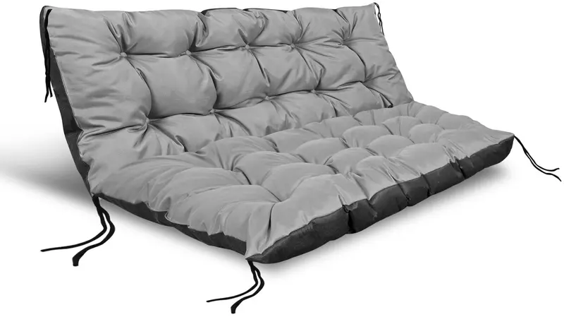 Gartenkissen-Set 120/80 cm mit 120/40 cm für Bank Palettenmöbel wasserabweisend grau