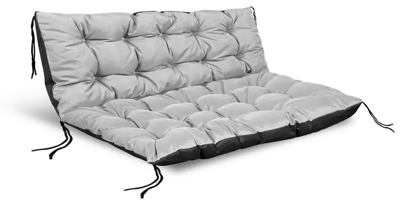 Gartenkissen-Set 120/80 cm mit 120/40 cm für Bank Palettenmöbel wasserabweisend hellgrau
