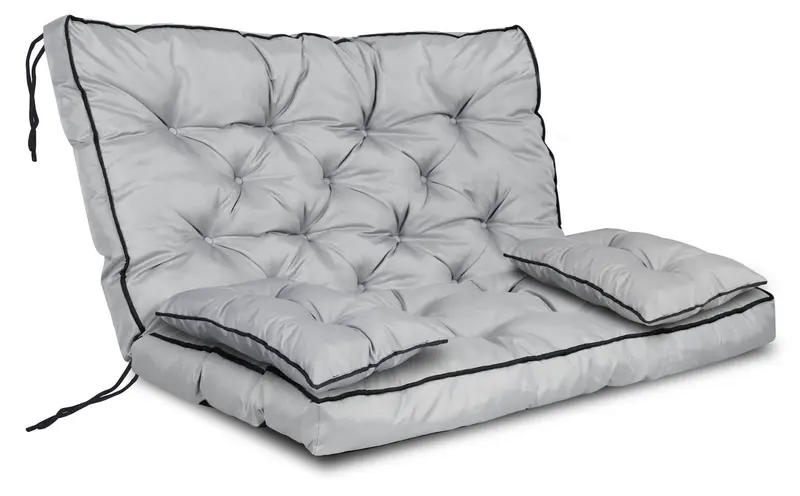 Gartenkissen-Set mit hohem Rand und Einfassung 100 x 60 x 50 cm grau