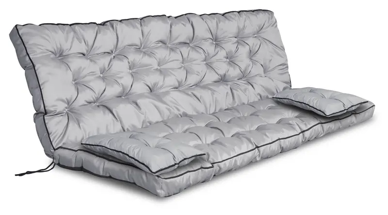 Gartenkissen-Set mit hohem Rand und Einfassung 150 x 60 x 50 cm grau