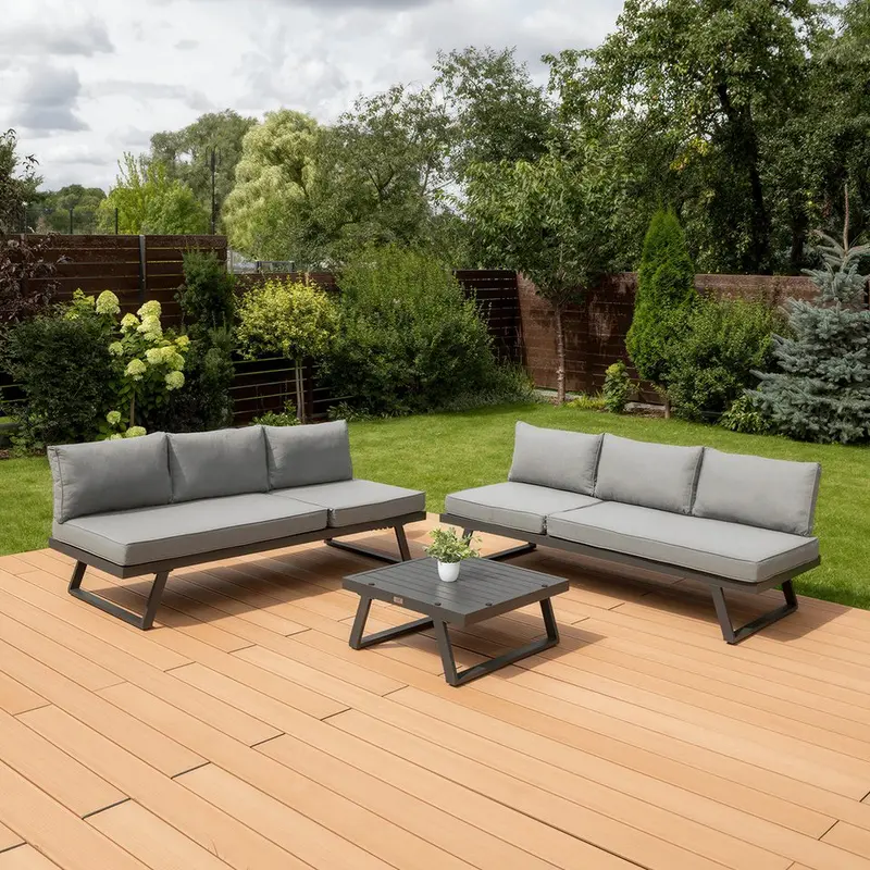 Gartenlounge-Set "Modular" 4-in-1, Aluminium - Grau