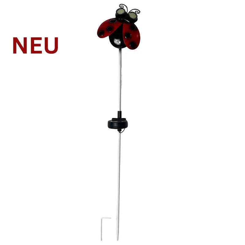 Gartenstecker "Marienkäfer", Solar-LED und wechselnder Augen-Blickrichtung, 78 cm