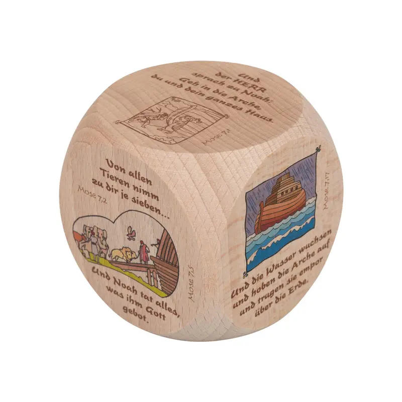 Gebetswürfel Arche Noah 6cm Bekannte Bibelgeschichten für Kinder