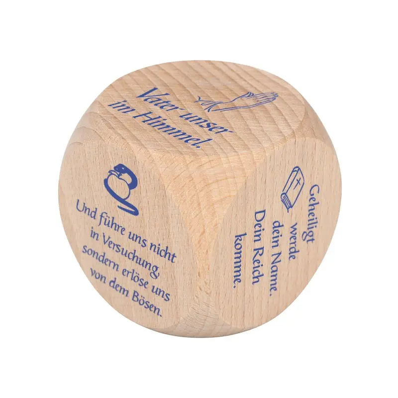 Gebetswürfel "Vater Unser im Himmel" aus Buchenholz 6cm