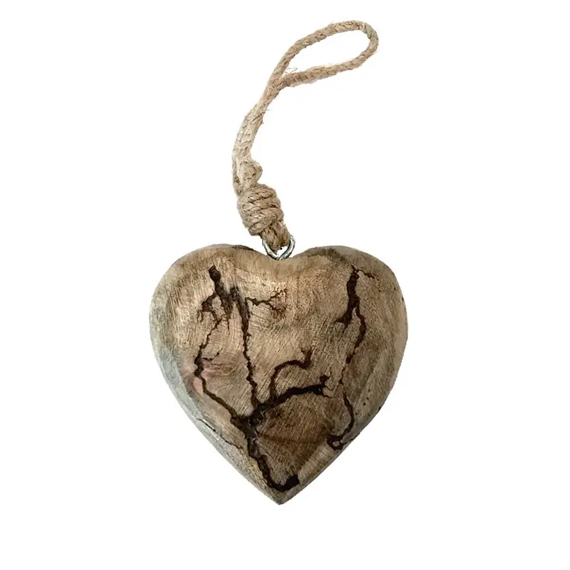 geflammtes Holzherz zum Hängen "Rustik" 11cm