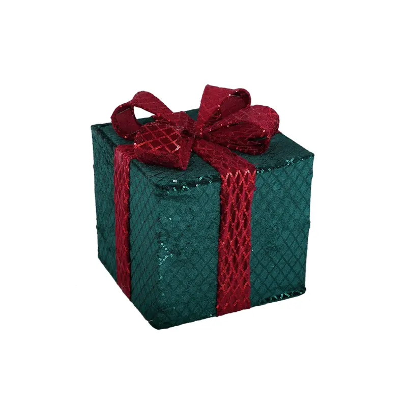 Geschenkbox – LED Licht, Rautenmuster, Dunkelgrün L - Azita | PTMD
