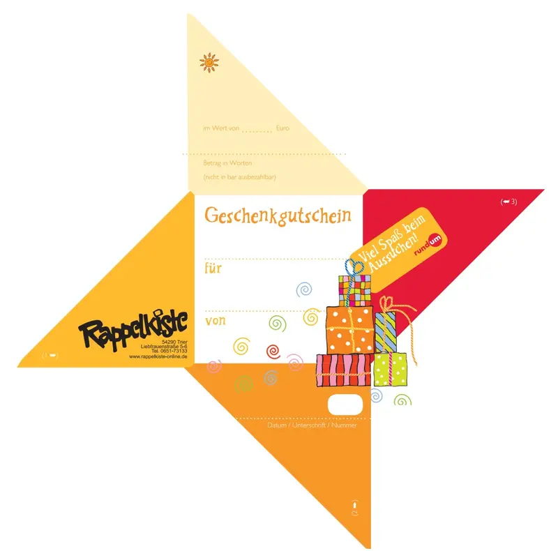 Geschenkgutschein für Laden (Post-Versand)