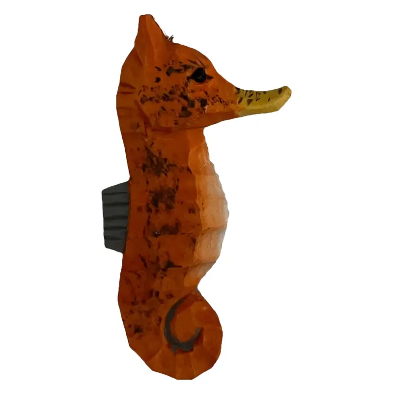 Geschnitztes Seepferdchen orange 013.325