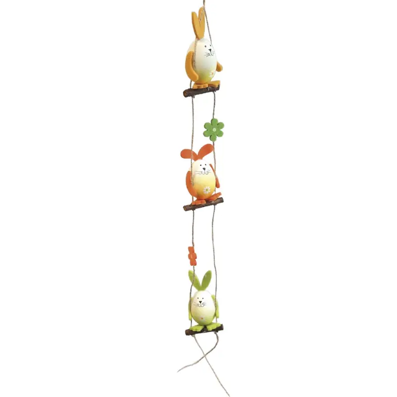 Girlande mit Osterhasen, farbig, 49 cm