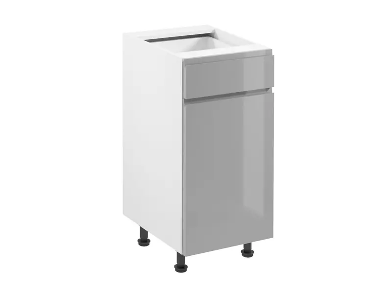 Glanzia Unterschrank 40 cm D40S1 P/L – Grau Hochglanz
