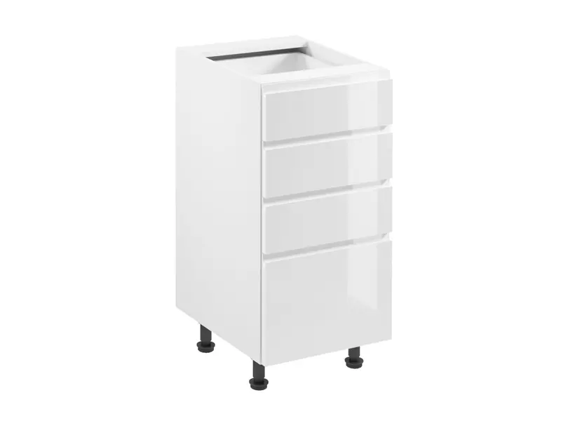 Glanzia Unterschrank 40 cm D40S4 – Weiß Hochglanz