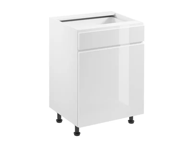 Glanzia Unterschrank 60 cm D60S1 P/L – Weiß Hochglanz