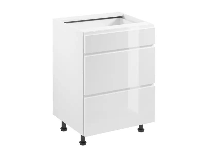 Glanzia Unterschrank 60 cm D60S3 – Weiß Hochglanz