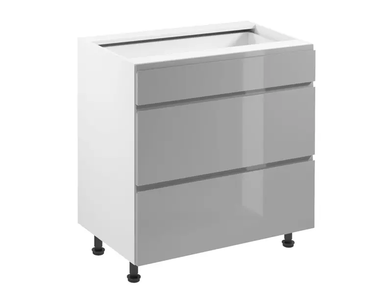 Glanzia Unterschrank 80 cm D80S3 – Grau Hochglanz