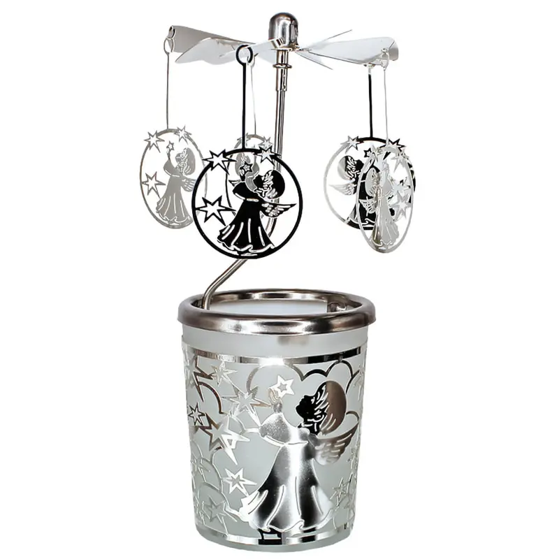 Glas Karussell Weihnachtsengel mit Sternen