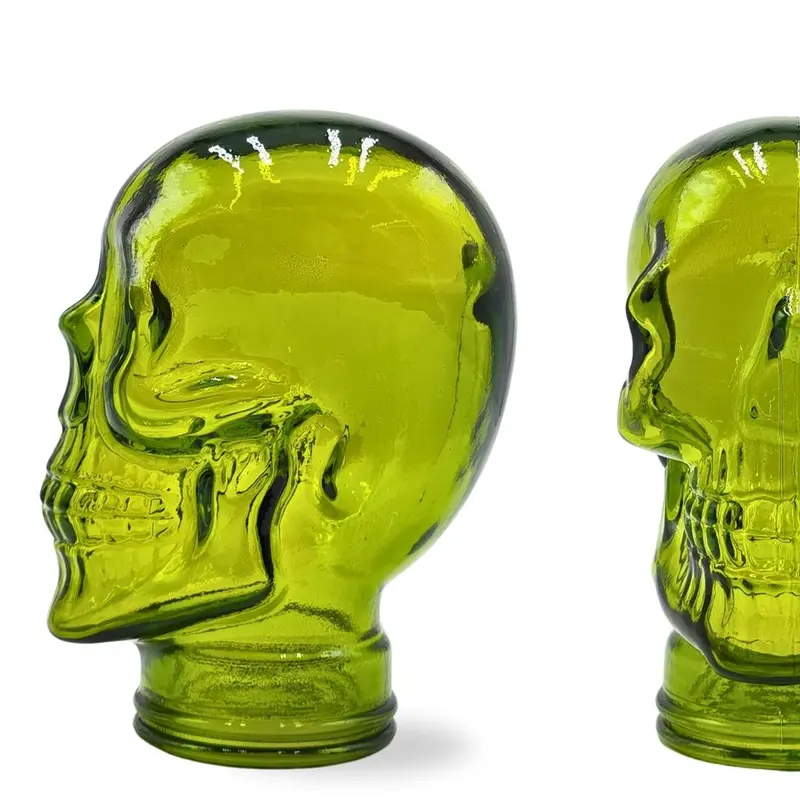 Glas KOPFHÖRERSTÄNDER TOTENKOPF| 26cm Glaskopf Skulptur | Farbe
