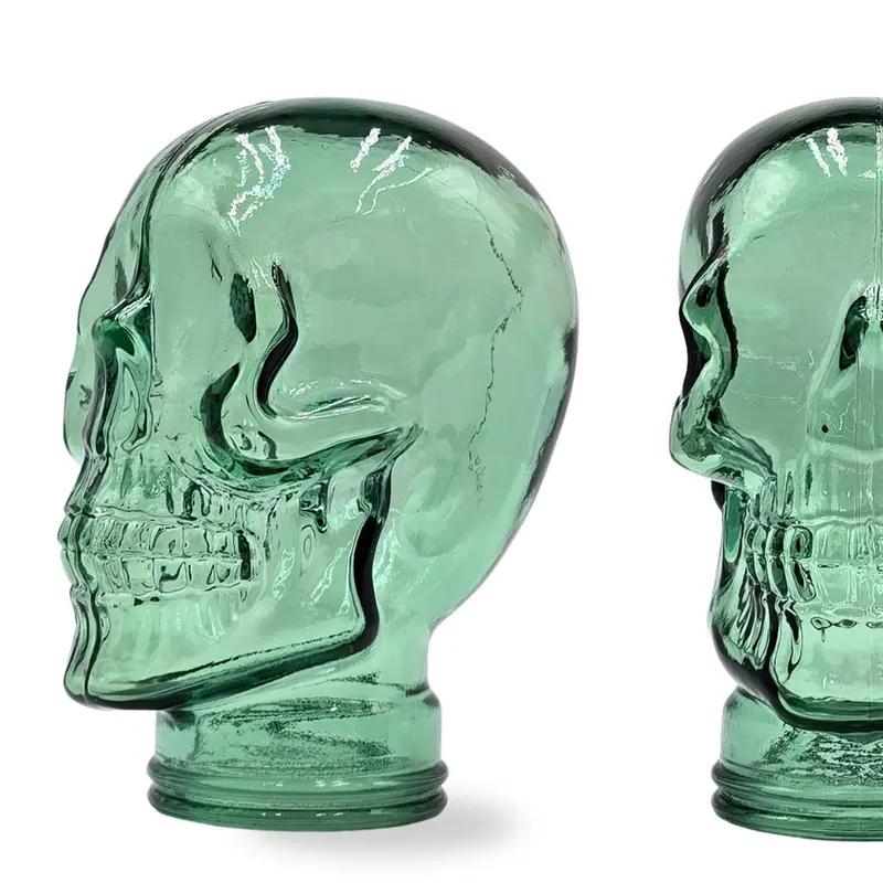 Glas KOPFHÖRERSTÄNDER TOTENKOPF| 26cm Glaskopf Skulptur | Farbe