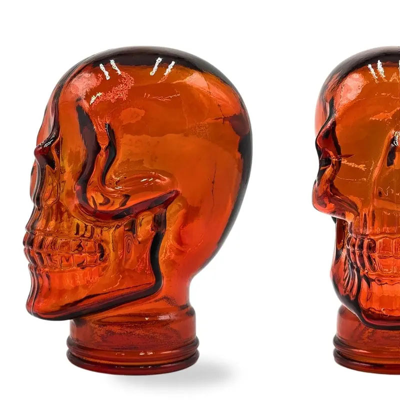 Glas KOPFHÖRERSTÄNDER TOTENKOPF| 26cm Glaskopf Skulptur | Farbe