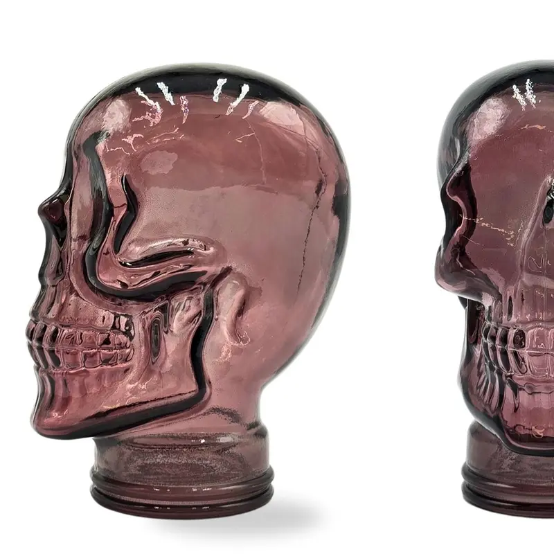 Glas KOPFHÖRERSTÄNDER TOTENKOPF| 26cm Glaskopf Skulptur | Farbe
