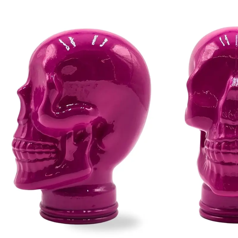 Glas KOPFHÖRERSTÄNDER TOTENKOPF| 26cm Glaskopf Skulptur | Farbe