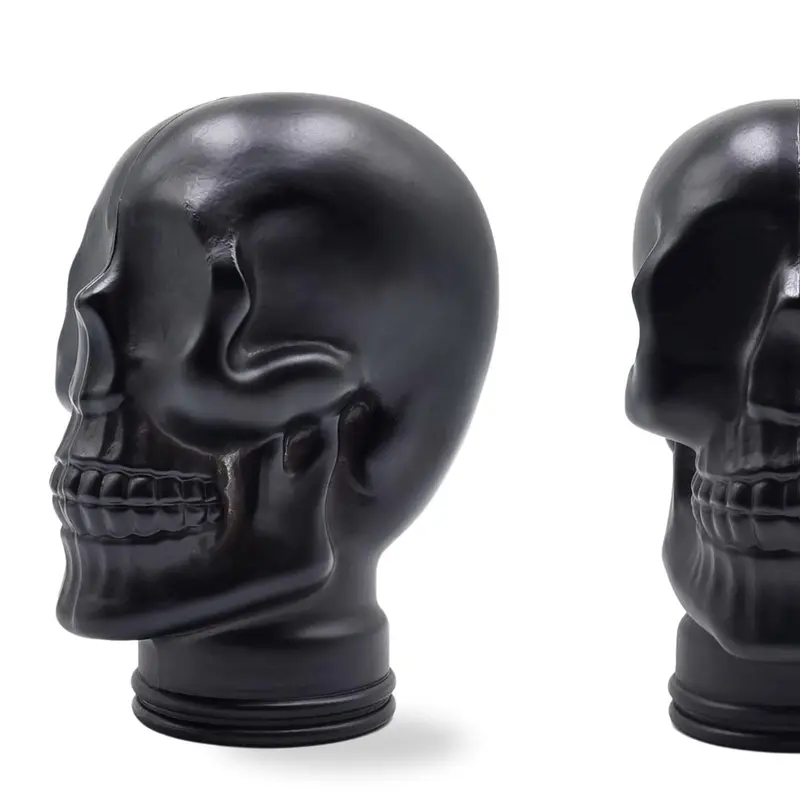 Glas KOPFHÖRERSTÄNDER TOTENKOPF| 26cm Glaskopf Skulptur | Farbe