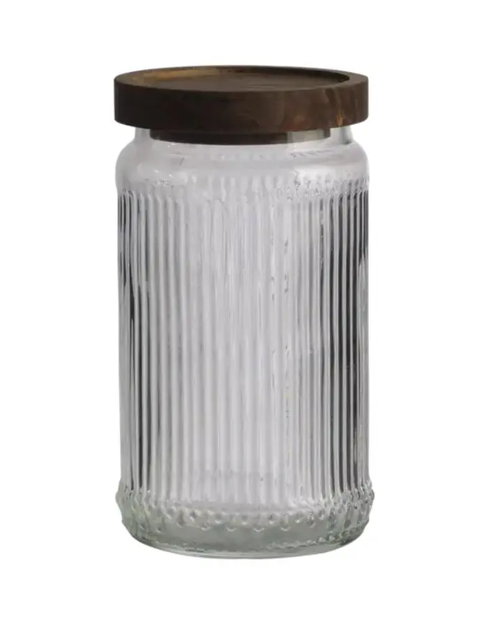 Glas mit Deckel Kalle I Rill/Brown